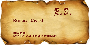 Remes Dávid névjegykártya