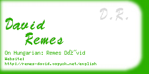 david remes business card